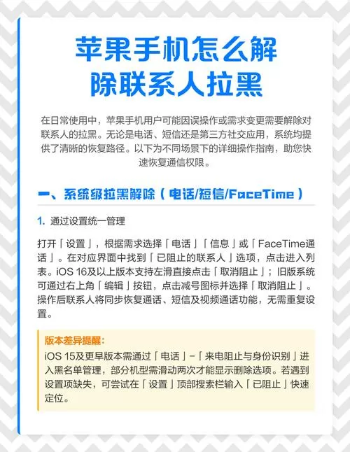 苹果手机怎么把电话拉黑的人拉回来