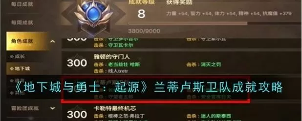 兰蒂卢斯的鹰犬成就任务
