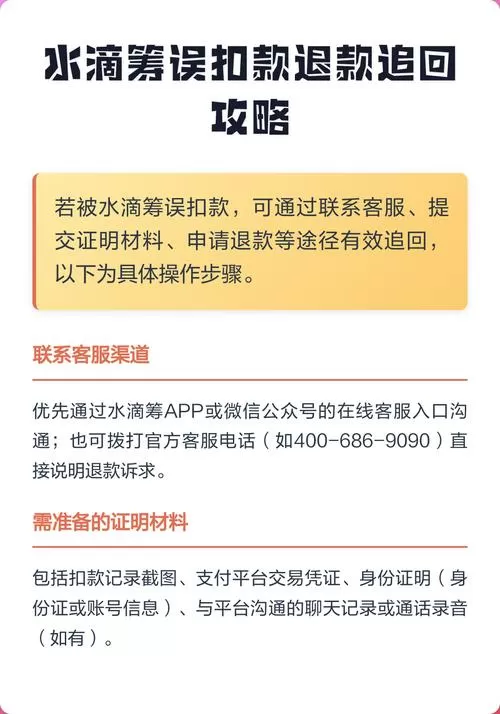 水滴筹自动扣费如何追回扣费