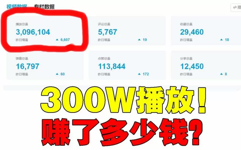 b站300万播放量能赚多少钱