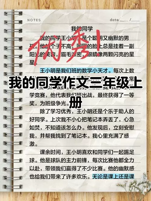 我的同学作文三年级