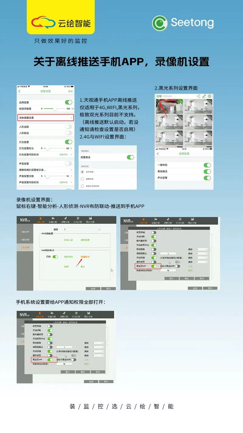 手机怎么接收摄像头推送报警