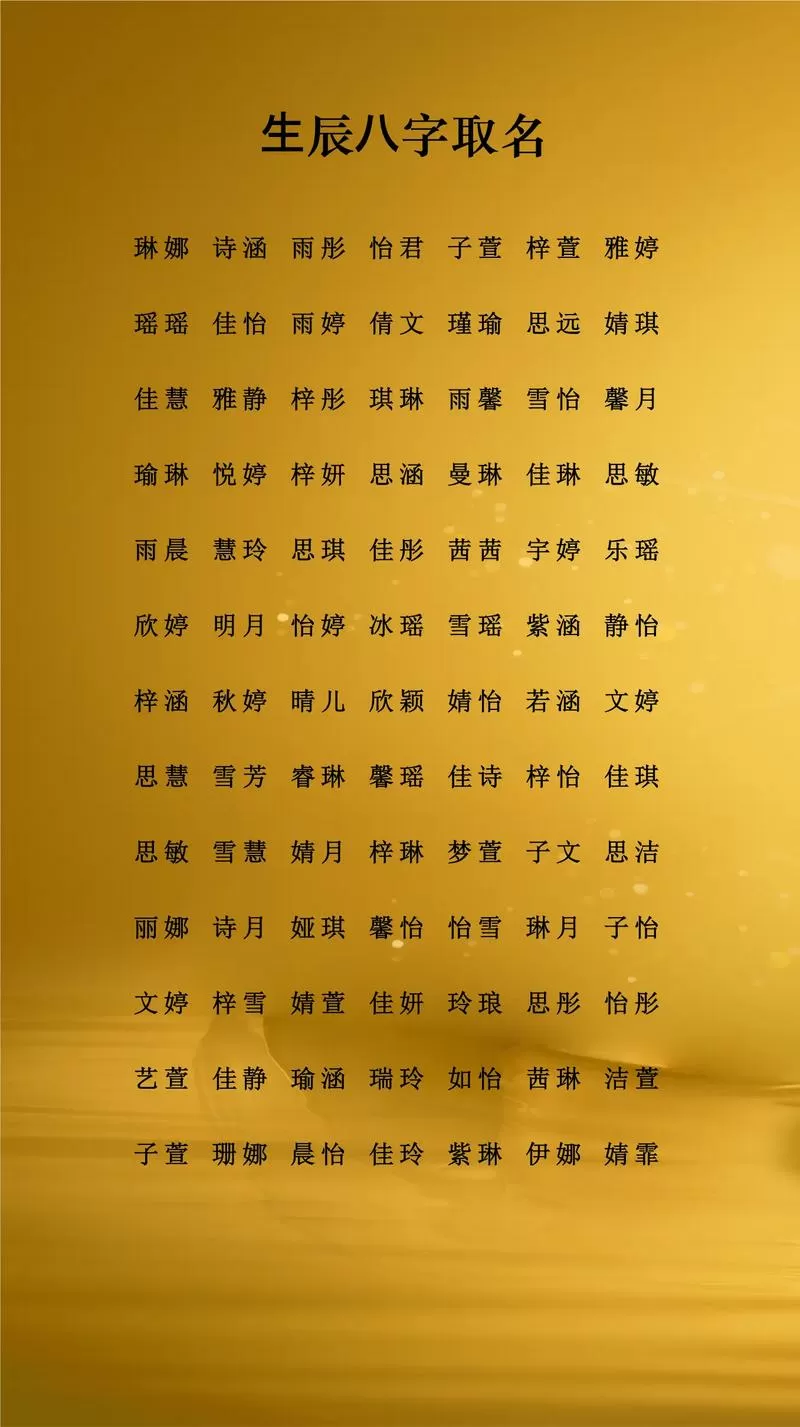 新生儿取名字生辰八字大全