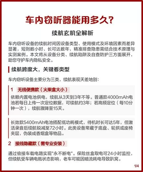 车里窃听一般会存几天