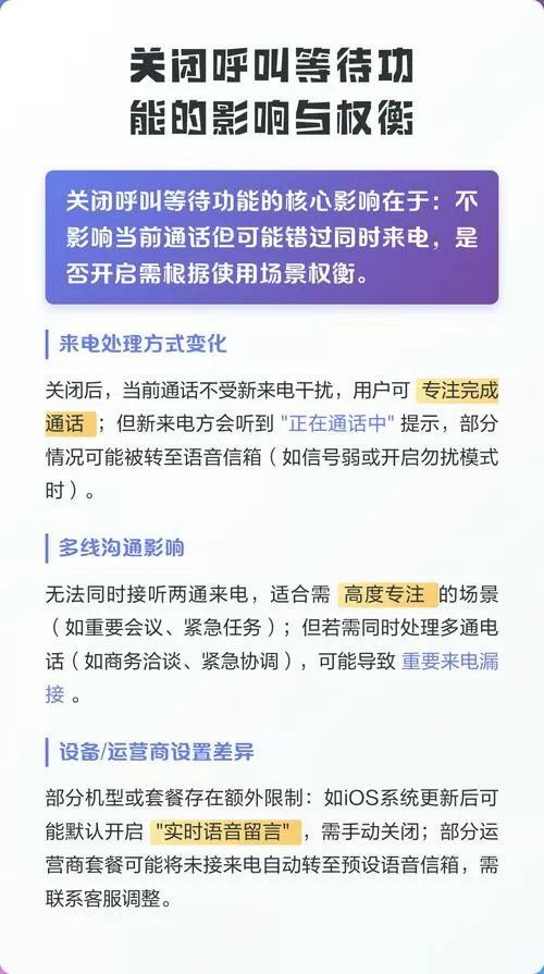 呼叫等待关闭有影响吗