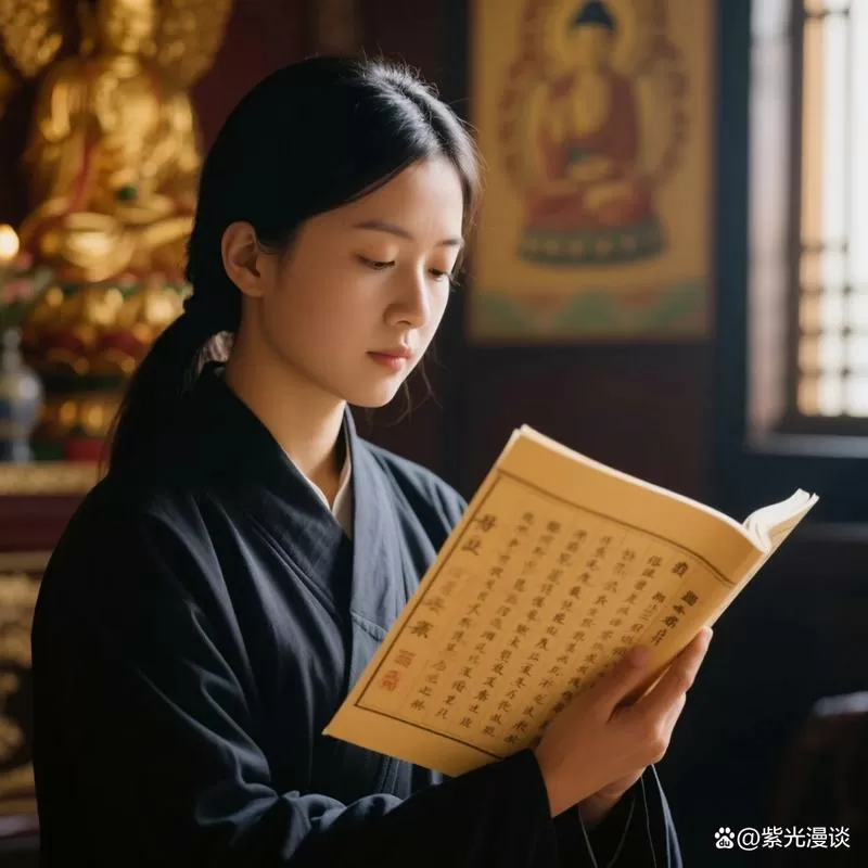 长期读地藏经的女人