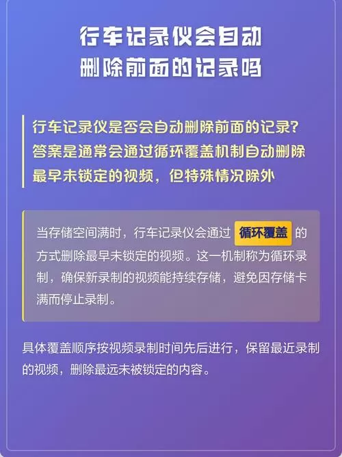 行车记录仪会自动删除前面的记录吗