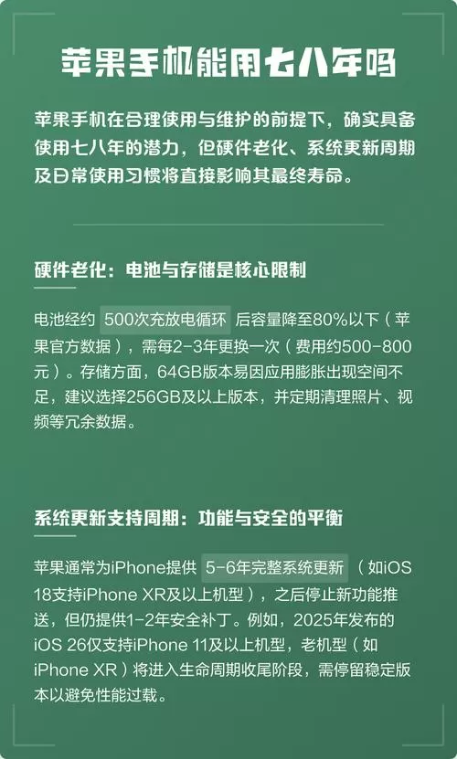 苹果手机能用七八年吗
